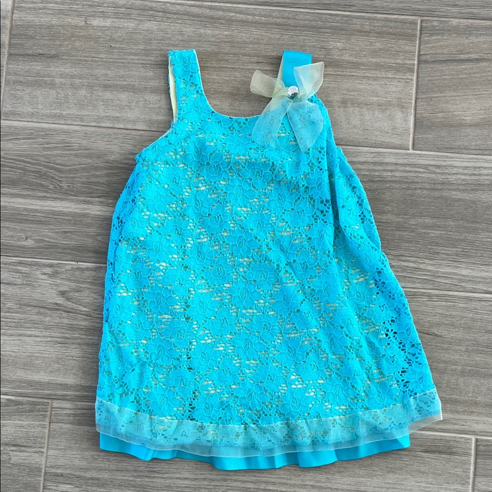 Charming Blue Lace Kids Dress